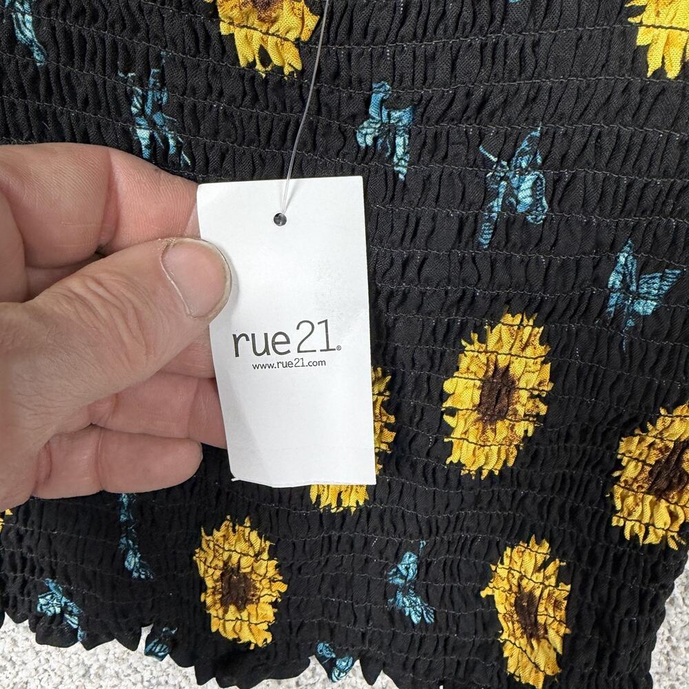 Rue21 Crop Top L Sunflower Butterfly Coquette Fairy Cottagecore Summer Festival - Picture 6 of 12